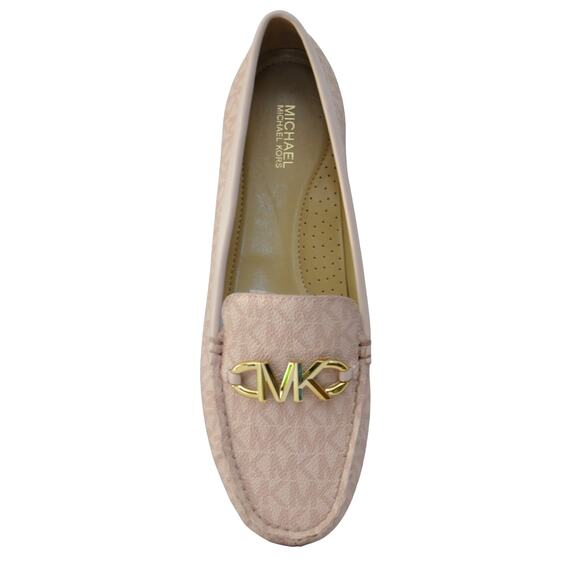 Michael Kors Reed MK Logo Coated Canvas Loafer Moc Moccasin Pink 6/8/9/9.5 Nib - Picture 4 of 7